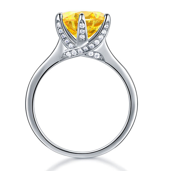 3 Carat Created Yellow Diamond Engagement Ring, Promise Ring, Anniversary Ring, Art Deco Ring, Vintage Wedding Ring, Diamond Gift for her