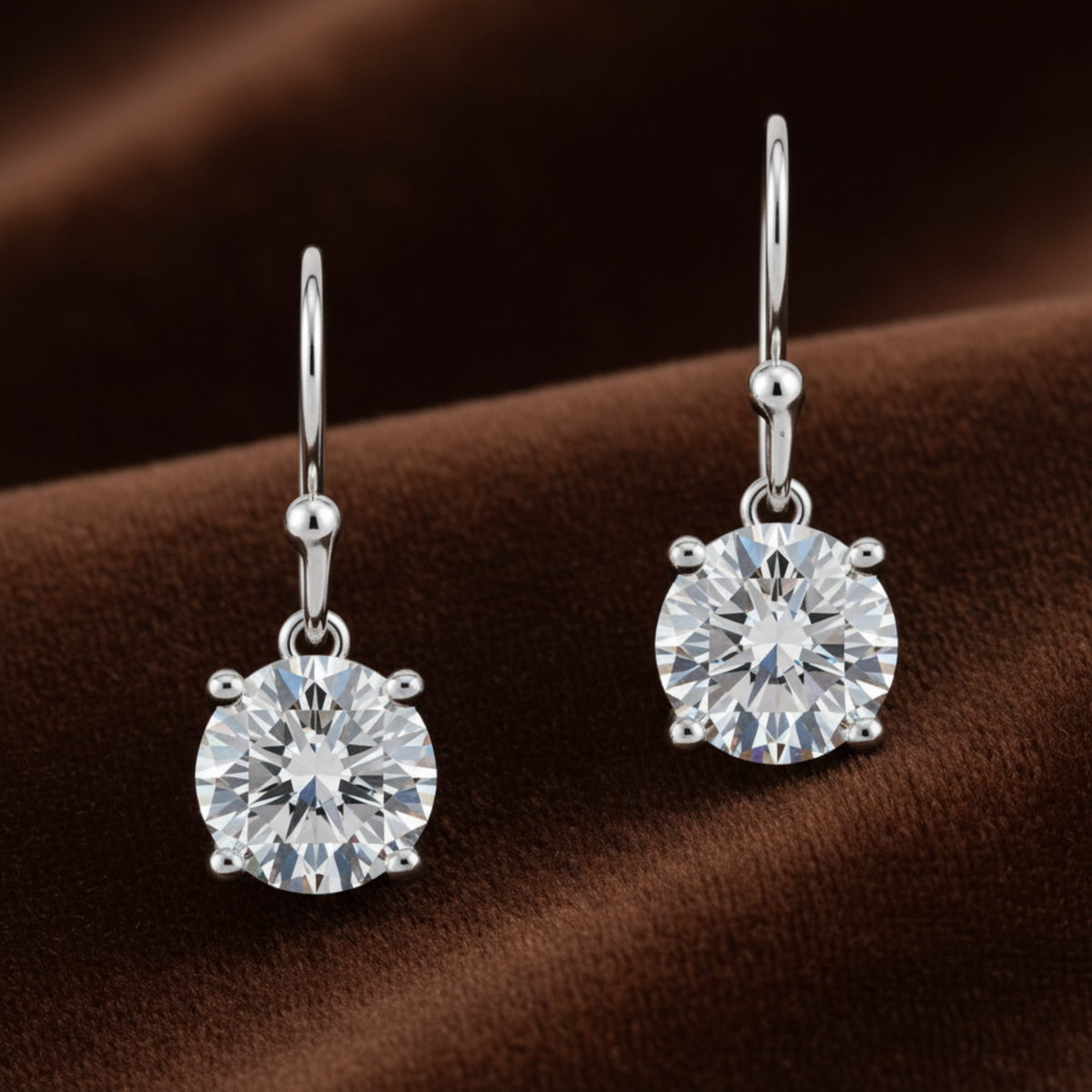 1 Carat Moissanite Hook Drop Earrings - Silver Earrings