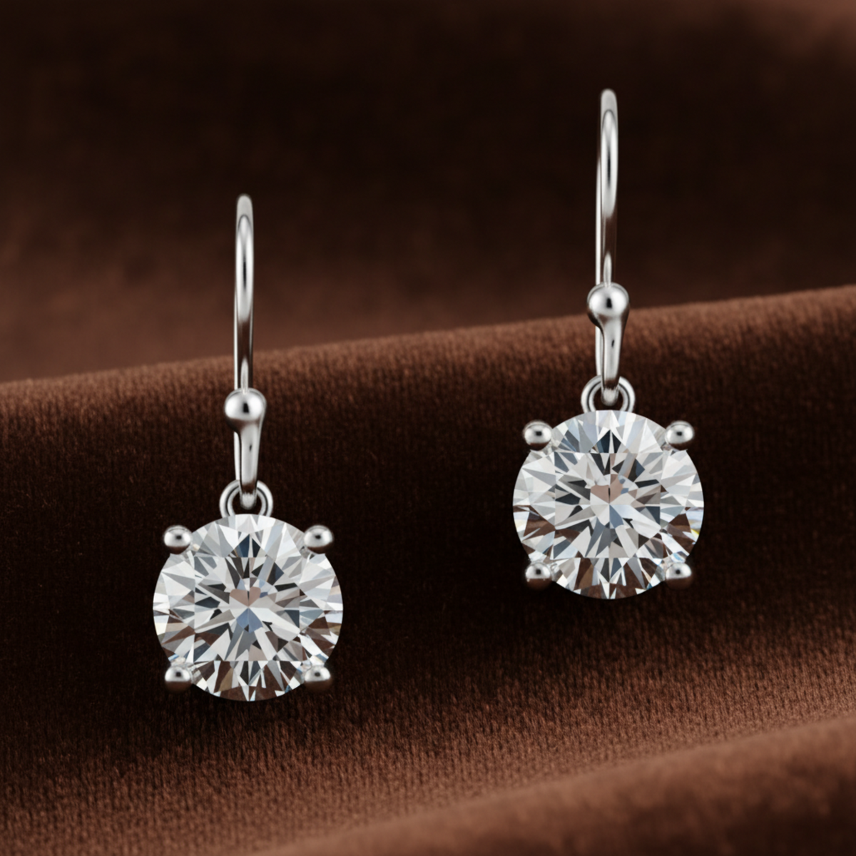 1 Carat Moissanite Hook Drop Earrings - Silver Earrings