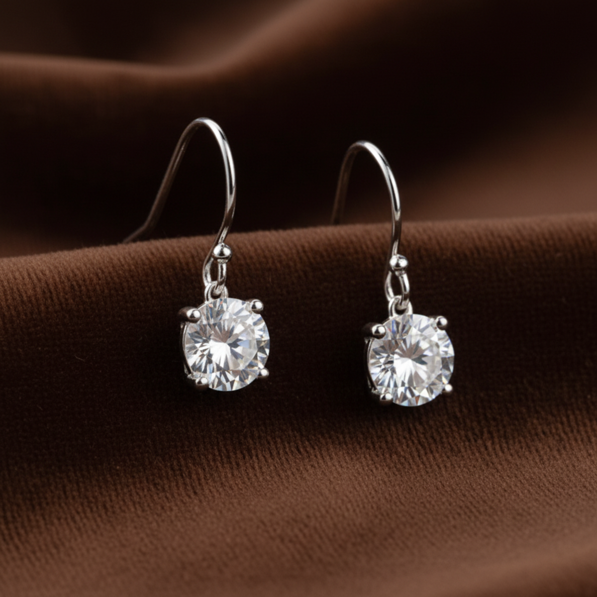 1 Carat Moissanite Hook Drop Earrings - Silver Earrings