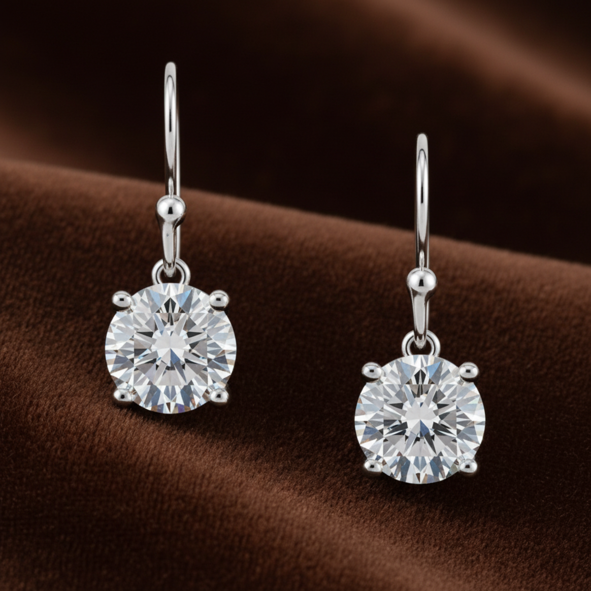 1 Carat Moissanite Hook Drop Earrings - Silver Earrings